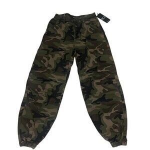 American Bazi Cargo Jogger Pants Womens One Size Green Camo Tapered 30